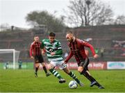 15 February 2020; Luke Wade Slater of Bohemians in action against Ronan Finn of Shamrock Rovers during the SSE Airtricity League Premier Division match between Bohemians and Shamrock Rovers at Dalymount Park in Dublin. Photo by Seb Daly/Sportsfile