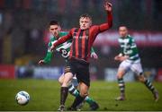 15 February 2020; JJ Lunney of Bohemians and Dylan Watts of Shamrock Rovers during the SSE Airtricity League Premier Division match between Bohemians and Shamrock Rovers at Dalymount Park in Dublin. Photo by Stephen McCarthy/Sportsfile