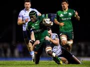 15 February 2020; Niyi Adeolokun of Connacht is tackled by Jason Tovey of Cardiff Blues during the Guinness PRO14 Round 11 match between Connacht and Cardiff Blues at the Sportsground in Galway. Photo by Eóin Noonan/Sportsfile