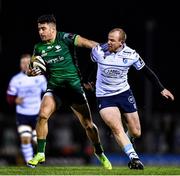 15 February 2020; Tiernan O'Halloran of Connacht in action against Dan Fish of Cardiff Blues during the Guinness PRO14 Round 11 match between Connacht and Cardiff Blues at the Sportsground in Galway. Photo by Eóin Noonan/Sportsfile