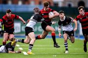 12 February 2020; Adam Strong of Kilkenny College is tackled by Donal Conroy of Newbridge College during the Bank of Ireland Leinster Schools Senior Cup Second Round match between Kilkenny College and Newbridge College at Energia Park in Dublin. Photo by Piaras Ó Mídheach/Sportsfile