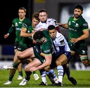 15 February 2020; Tom Daly of Connacht is tackled by Ben Thomas, right, and Will Boyde of Cardiff Blues during the Guinness PRO14 Round 11 match between Connacht and Cardiff Blues at the Sportsground in Galway. Photo by Sam Barnes/Sportsfile