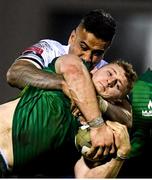 15 February 2020; Peter Robb of Connacht is tackled by Rey Lee-Lo of Cardiff Blues during the Guinness PRO14 Round 11 match between Connacht and Cardiff Blues at the Sportsground in Galway. Photo by Sam Barnes/Sportsfile
