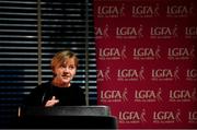 15 February 2020; Joan Kehoe, Global Head of Alternative Investments at JP Morgan, speaking during the Learn to Lead – LGFA Female Leadership Programme graduation evening at The Croke Park, Jones Road, Dublin. The Learn to Lead programme was devised to develop the next generation of leaders within Ladies Gaelic Football. Photo by Brendan Moran/Sportsfile
