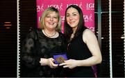 15 February 2020; Denise Masterson from Dublin is presented with her PR/Media medallion by LGFA President Marie Hickey during the Learn to Lead – LGFA Female Leadership Programme graduation evening at The Croke Park, Jones Road, Dublin. The Learn to Lead programme was devised to develop the next generation of leaders within Ladies Gaelic Football. Photo by Brendan Moran/Sportsfile