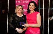 15 February 2020; Olivia Butler from St Patrick's GAA club in Waterford is presented with her Coaching medallion by LGFA President Marie Hickey during the Learn to Lead – LGFA Female Leadership Programme graduation evening at The Croke Park, Jones Road, Dublin. The Learn to Lead programme was devised to develop the next generation of leaders within Ladies Gaelic Football. Photo by Brendan Moran/Sportsfile