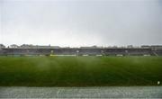 16 February 2020; A general view of Cusack Park during a hail shower ahead of the Allianz Hurling League Division 1 Group B Round 3 match between Clare and Laois at Cusack Park in Ennis, Clare. Photo by Eóin Noonan/Sportsfile