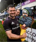 15 February 2020; Fergus McFadden of Leinster with his son Freddy following the Guinness PRO14 Round 11 match between Leinster and Toyota Cheetahs at the RDS Arena in Dublin. Photo by Ramsey Cardy/Sportsfile