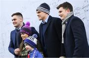 15 February 2020; Leinster players Conor O'Brien, Garry Ringrose and Hugh O'Sullivan in Autograph Alley at the Guinness PRO14 Round 11 match between Leinster and Toyota Cheetahs at the RDS Arena in Dublin. Photo by Ramsey Cardy/Sportsfile