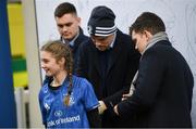 15 February 2020; Leinster players Conor O'Brien, Garry Ringrose and Hugh O'Sullivan in Autograph Alley at the Guinness PRO14 Round 11 match between Leinster and Toyota Cheetahs at the RDS Arena in Dublin. Photo by Ramsey Cardy/Sportsfile