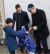 15 February 2020; Leinster players Conor O'Brien and Garry Ringrose in Autograph Alley at the Guinness PRO14 Round 11 match between Leinster and Toyota Cheetahs at the RDS Arena in Dublin. Photo by Ramsey Cardy/Sportsfile