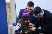 15 February 2020; Leinster players Conor O'Brien and Garry Ringrose in Autograph Alley at the Guinness PRO14 Round 11 match between Leinster and Toyota Cheetahs at the RDS Arena in Dublin. Photo by Ramsey Cardy/Sportsfile