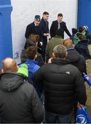 15 February 2020; Leinster players Conor O'Brien, Garry Ringrose and Hugh O'Sullivan in Autograph Alley at the Guinness PRO14 Round 11 match between Leinster and Toyota Cheetahs at the RDS Arena in Dublin. Photo by Ramsey Cardy/Sportsfile