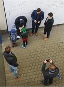 15 February 2020; Leinster players Conor O'Brien, Garry Ringrose and Hugh O'Sullivan in Autograph Alley at the Guinness PRO14 Round 11 match between Leinster and Toyota Cheetahs at the RDS Arena in Dublin. Photo by Ramsey Cardy/Sportsfile