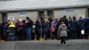 16 February 2020; Supporters await the opening of the stand entrance gates an hour and a half before the start of the Allianz Hurling League Division 1 Group B Round 3 match between Wexford and Kilkenny at Chadwicks Wexford Park in Wexford. Photo by Ray McManus/Sportsfile