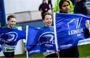 15 February 2020; Flagbearers from Balbriggan RFC ahead of the Guinness PRO14 Round 11 match between Leinster and Toyota Cheetahs at the RDS Arena in Dublin. Photo by Ramsey Cardy/Sportsfile