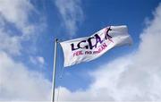 16 February 2020; An LGFA flag flies ahead of the Lidl Ladies National Football League Division 1 Round 3 match between Mayo and Waterford at Swinford Amenity Park in Swinford, Mayo. Photo by Sam Barnes/Sportsfile