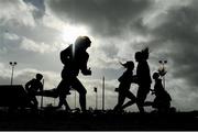 16 February 2020; Waterford players warm up ahead of the Lidl Ladies National Football League Division 1 Round 3 match between Mayo and Waterford at Swinford Amenity Park in Swinford, Mayo. Photo by Sam Barnes/Sportsfile