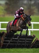 16 February 2020; Tiger Roll, with Keith Donoghue up, jumps the last, first time round, during the Ladbrokes Ireland Boyne Hurdle at Navan Racecourse in Navan, Meath. Photo by Harry Murphy/Sportsfile