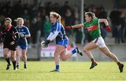 16 February 2020; Caoimhe McGrath of Waterford in action against Allanah Duffy of Mayo during the Lidl Ladies National Football League Division 1 Round 3 match between Mayo and Waterford at Swinford Amenity Park in Swinford, Mayo. Photo by Sam Barnes/Sportsfile