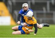 16 February 2020; Aidan McCarthy of Clare in action against Stephen Bergin of Laois during the Allianz Hurling League Division 1 Group B Round 3 match between Clare and Laois at Cusack Park in Ennis, Clare. Photo by Eóin Noonan/Sportsfile
