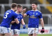 16 February 2020; Cavan players, from left, Padraig Faulkner, Stephen Murray, and Killian Brady celebrate after the Allianz Football League Division 2 Round 3 match between Laois and Cavan at MW Hire O'Moore Park in Portlaoise, Laois. Photo by Piaras Ó Mídheach/Sportsfile