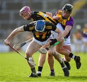 16 February 2020; Huw Lawlor of Kilkenny and his team-mate Ciaran Wallace are tackled by Conor McDonald of Wexford during the Allianz Hurling League Division 1 Group B Round 3 match between Wexford and Kilkenny at Chadwicks Wexford Park in Wexford. Photo by Ray McManus/Sportsfile