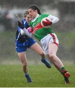 16 February 2020; Roisin Durkin of Mayo in action against Aileen Wall of Waterford during the Lidl Ladies National Football League Division 1 Round 3 match between Mayo and Waterford at Swinford Amenity Park in Swinford, Mayo. Photo by Sam Barnes/Sportsfile