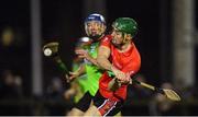 12 February 2020; Robbie Flynn of UCC in action against Michael Harney of IT Carlow during the Fitzgibbon Cup Final match between UCC and IT Carlow at Dublin City University Sportsgrounds in Glasnevin, Dublin. Photo by Piaras Ó Mídheach/Sportsfile