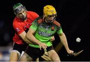 12 February 2020; Richie Leahy of IT Carlow in action against Mark Coleman of UCC during the Fitzgibbon Cup Final match between UCC and IT Carlow at Dublin City University Sportsgrounds in Glasnevin, Dublin. Photo by Piaras Ó Mídheach/Sportsfile