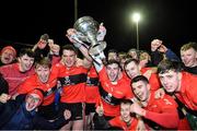 12 February 2020; UCC players celebrate with the cup after the Fitzgibbon Cup Final match between UCC and IT Carlow at Dublin City University Sportsgrounds in Glasnevin, Dublin. Photo by Piaras Ó Mídheach/Sportsfile