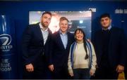 15 February 2020; Leinster players Jack Conan, James Tracy and Vakh Abdaladze with supporters in the blue room prior to the Guinness PRO14 Round 11 match between Leinster and Toyota Cheetahs at the RDS Arena in Dublin. Photo by Harry Murphy/Sportsfile