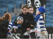 15 February 2020; Action from the Bank of Ireland Half-Time Minis bteween Athy RFC and Longford RFC at the Guinness PRO14 Round 11 match between Leinster and Toyota Cheetahs at the RDS Arena in Dublin. Photo by Harry Murphy/Sportsfile