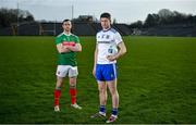 17 February 2020; Darren Hughes of Monaghan, right, and Keith Higgins of Mayo during a Media Event in advance of the Allianz Football League Division 1 Round 4 match between Monaghan and Mayo on Sunday at St. Tiernach's Park in Clones, Co Monaghan. Photo by David Fitzgerald/Sportsfile