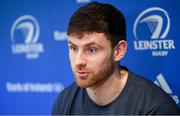 17 February 2020; Hugo Keenan during a Leinster Rugby press conference at Leinster Rugby Headquarters in UCD, Dublin. Photo by Ramsey Cardy/Sportsfile