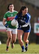 16 February 2020; Liz Devine of Waterford in action against Rachel Kearns of Mayo during the Lidl Ladies National Football League Division 1 Round 3 match between Mayo and Waterford at Swinford Amenity Park in Swinford, Mayo. Photo by Sam Barnes/Sportsfile