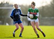 16 February 2020; Ciara McManamon of Mayo in action against Karen McGrath of Waterford during the Lidl Ladies National Football League Division 1 Round 3 match between Mayo and Waterford at Swinford Amenity Park in Swinford, Mayo. Photo by Sam Barnes/Sportsfile