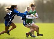 16 February 2020; Kathryn Sullivan of Mayo in action against Katie Murray, left, and Aileen Wall of Waterford during the Lidl Ladies National Football League Division 1 Round 3 match between Mayo and Waterford at Swinford Amenity Park in Swinford, Mayo. Photo by Sam Barnes/Sportsfile