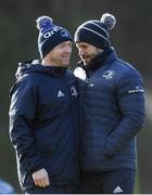17 February 2020; Academy kitman Jim Bastick, left, and elite player development officer Kieran Hallett during Leinster Rugby squad training at UCD in Dublin. Photo by Ramsey Cardy/Sportsfile