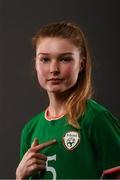 28 February 2018; Eabha O'Mahony during a Republic of Ireland women's portrait session at Fota Island in Cork. Photo by Stephen McCarthy/Sportsfile