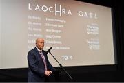 18 February 2020; The definitive GAA sports series Laochra Gael returns to TG4 this spring for an 18th series. The series features six Laochra with genuine star quality and reveals deeper, fresh and sometimes unexpected insights into the lives of these icons. While their sporting careers continue to provide the backdrop to the story, the series travels well beyond the four white lines. This season features, Kieran Donaghy, Diarmuid Lyng, Alan Brogan, Iggy Clarke, David Brady and Brendan McAnespie and starts on the 5th March 2020 at 9.30pm. Speaking at the launch of TG4's new series of Laochra Gael at Lighthouse Cinema in Smithfield, Dublin is TG4 Head of Sport Rónán Ó Coisdealbha. Photo by Brendan Moran/Sportsfile