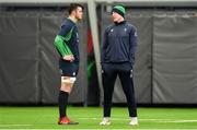 19 February 2020; Former Ireland captain Paul O'Connell in conversation with James Ryan, left, during Ireland Rugby squad training at IRFU High Performance Centre at the Sport Ireland Campus in Dublin. Photo by Brendan Moran/Sportsfile