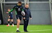 19 February 2020; Ross Byrne with kicking coach Richie Murphy  during Ireland Rugby squad training at IRFU High Performance Centre at the Sport Ireland Campus in Dublin. Photo by Brendan Moran/Sportsfile