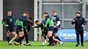 19 February 2020; Ireland front row forwards, from left, Ronán Kelleher, Andrew Porter, Dave Heffernan, Dave Kilcoyne, Rob Herring, Cian Healy and Tadhg Furlong with national scrum coach John Fogarty during Ireland Rugby squad training at IRFU High Performance Centre at the Sport Ireland Campus in Dublin. Photo by Brendan Moran/Sportsfile