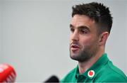 19 February 2020; Conor Murray during an Ireland Rugby press conference in the Sport Ireland National Indoor Arena at the Sport Ireland Campus in Dublin. Photo by Brendan Moran/Sportsfile
