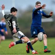 19 February 2020; Tom Larke of Metro Area in action against Mark Alexander of North Midlands Area during the Shane Horgan Cup Round 4 match between Metro Area and North Midlands Area at Ashbourne RFC in Ashbourne, Co Meath. Photo by Piaras Ó Mídheach/Sportsfile