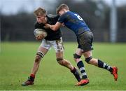 19 February 2020; Cian McMahon of Metro Area is tackled by Sean Ward of North Midlands Area during the Shane Horgan Cup Round 4 match between Metro Area and North Midlands Area at Ashbourne RFC in Ashbourne, Co Meath. Photo by Piaras Ó Mídheach/Sportsfile