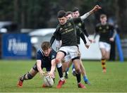 19 February 2020; Sean Ward of North Midlands Area gathers possession ahead of Tom Larke of Metro Area during the Shane Horgan Cup Round 4 match between Metro Area and North Midlands Area at Ashbourne RFC in Ashbourne, Co Meath. Photo by Piaras Ó Mídheach/Sportsfile