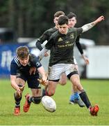 19 February 2020; Sean Ward of North Midlands Area gathers possession ahead of Tom Larke of Metro Area during the Shane Horgan Cup Round 4 match between Metro Area and North Midlands Area at Ashbourne RFC in Ashbourne, Co Meath. Photo by Piaras Ó Mídheach/Sportsfile