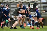 19 February 2020; Sean Ward of North Midlands Area is tackled by Peter McCabe of Metro Area during the Shane Horgan Cup Round 4 match between Metro Area and North Midlands Area at Ashbourne RFC in Ashbourne, Co Meath. Photo by Piaras Ó Mídheach/Sportsfile